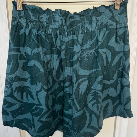 Madewell Teal Linen Floral Shorts - Picture 4 of 4